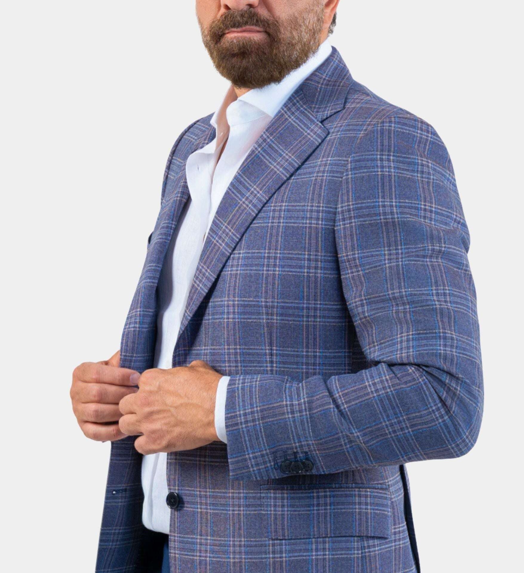 Capri Blue Prince Of Wales Blazer - Image 1 of 4