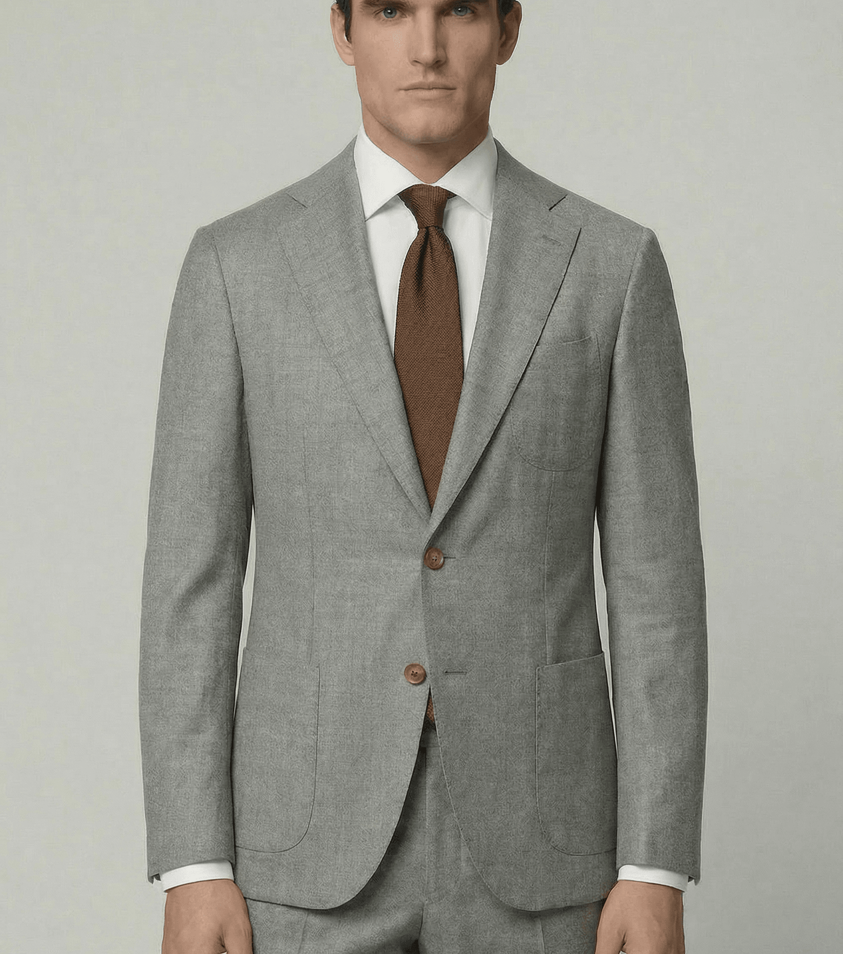 Arezzo Suit – Light Grey – Zignone Fabric – 96% Wool, 4% Cashmere - Image 1 of 4