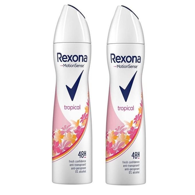 Rexona Spray Anti-transpirant Tropical Motionsense 48h - Paquet de 2 X 200ml - Image 1 of 3
