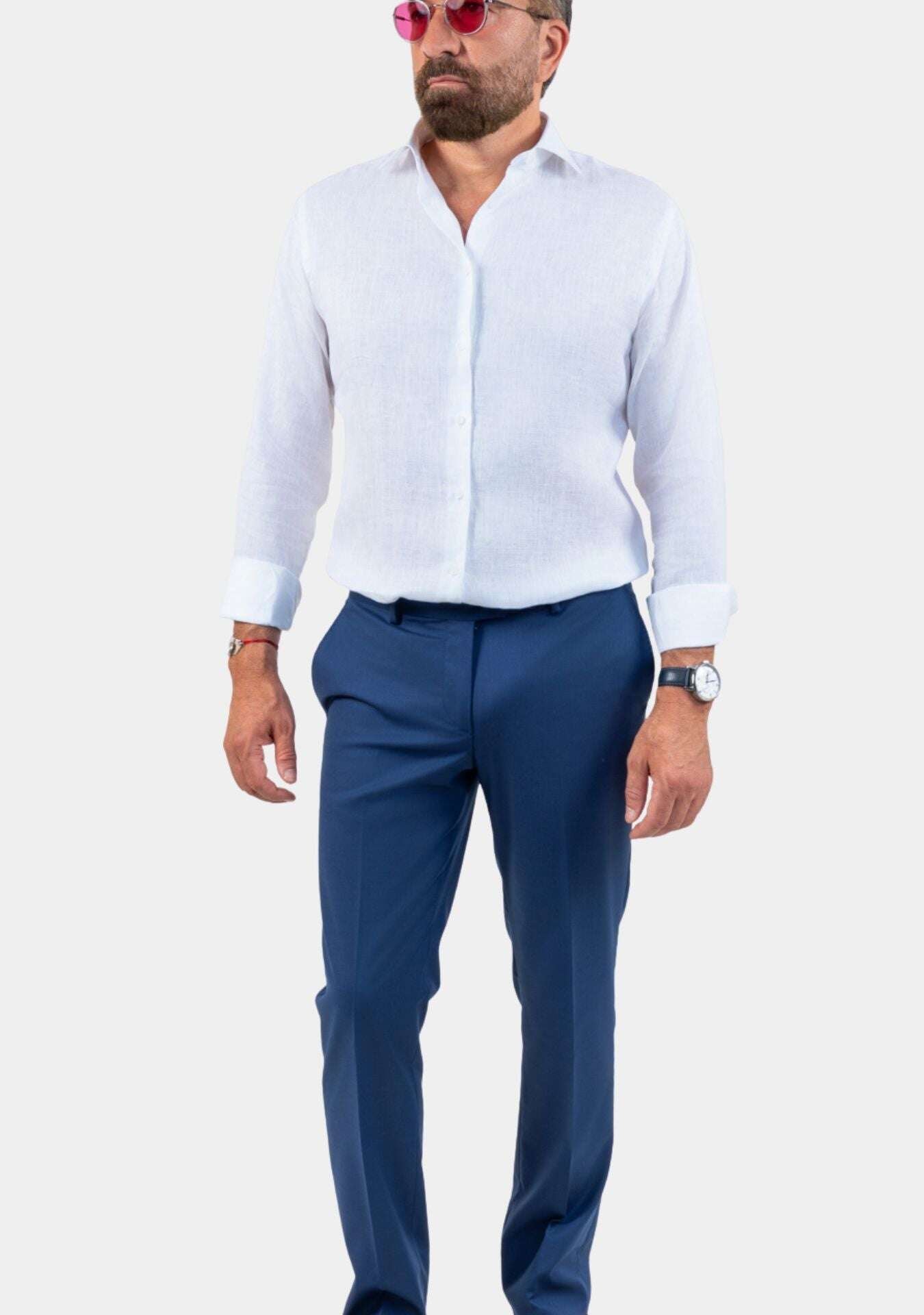 Napoli White Linen Shirt - Image 1 of 3