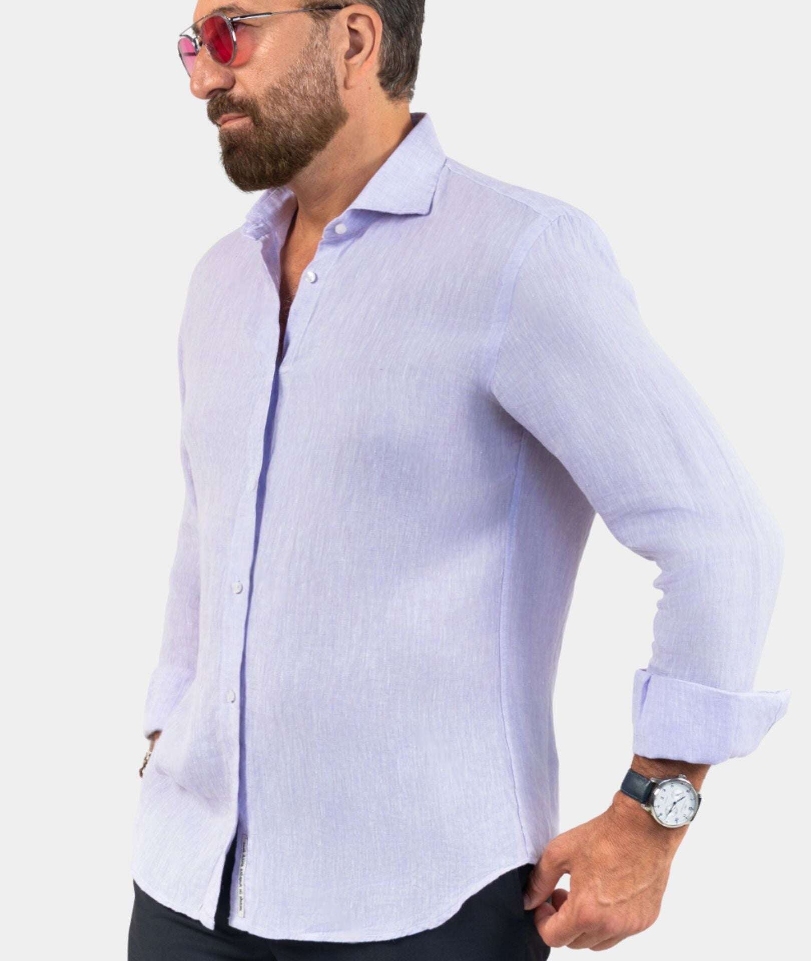 Fefe Violet Linen Shirt - Image 1 of 3