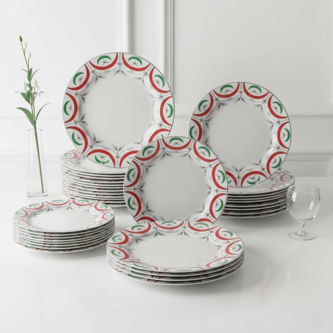 Service de table - 36 pièces - Porcelaine de haute qualité - Détails raffinés- Chic et élégant-passe au lave vaisselle - Image 1 of 4