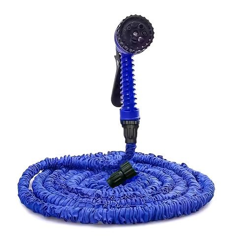 Tuyau d’Arrosage Extensible 30 m avec Pistolet Multijet – Plastique, Bleu - Image 1 of 4