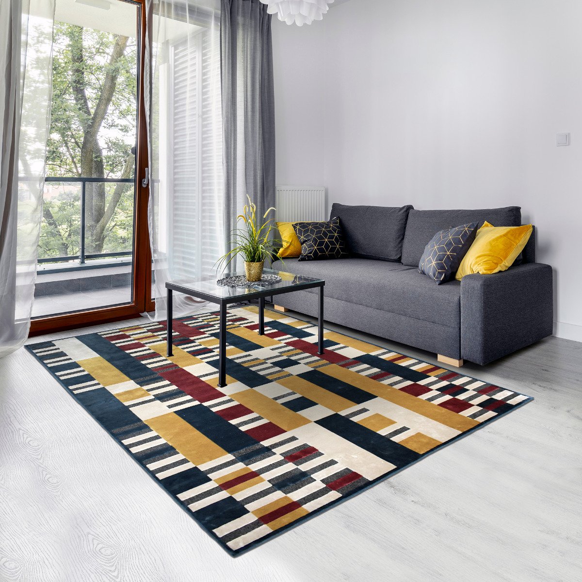 Tapis RETRO REC Multicouleur, Rouge, Beige - Image 1 of 4