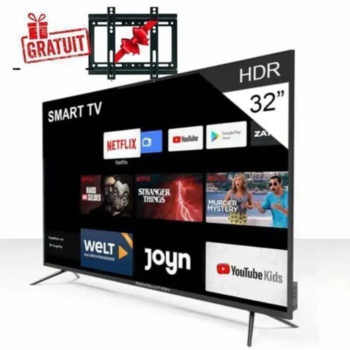 Smart TV 32" - Revolution - Android HD - Récepteur TNT Intégré - 2 Ports HDMI - Design Moderne - Image 1 of 1