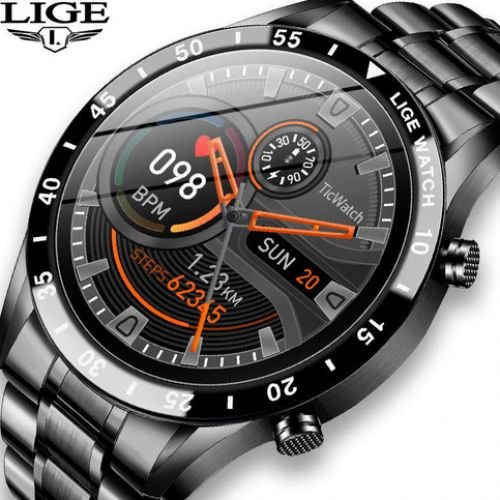 Smart Watch pour Android Ios, Appels Bluetooth en Acier Inoxydable Étanche +boite - Image 1 of 1