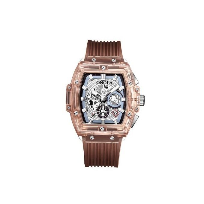 Montre Chronographe Marron Carré Water-résistant - Image 1 of 2