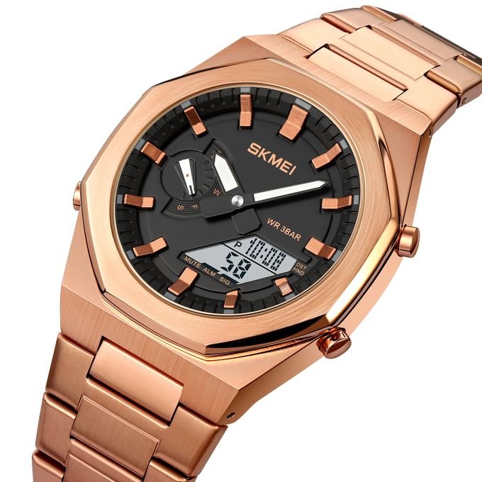 Montre à Quartz Bande en Acier Inoxydable Double Affichage Chronographe - Image 1 of 3