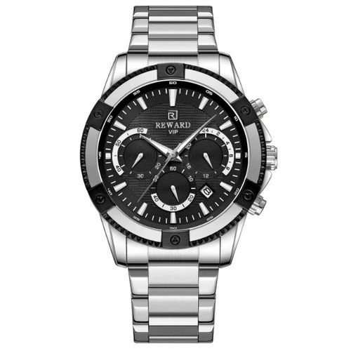 Montre Homme Sport Acier Argent Étanche - Image 1 of 2
