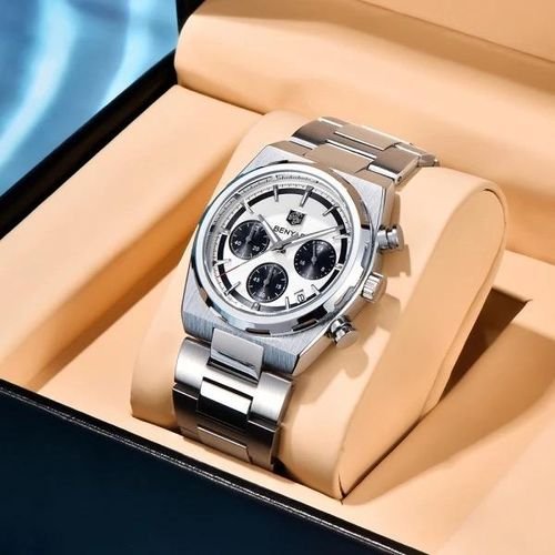 Montre à Quartz Chronographe en Acier Inoxydable Résistant à Leau,luminous - Image 1 of 4