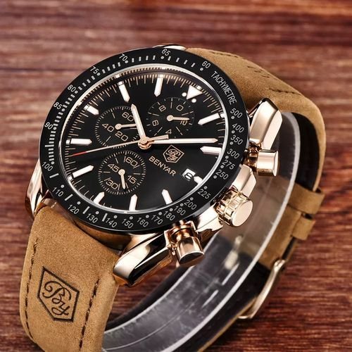 Montre Chronographe Homme en Cuir Dan - Image 1 of 4