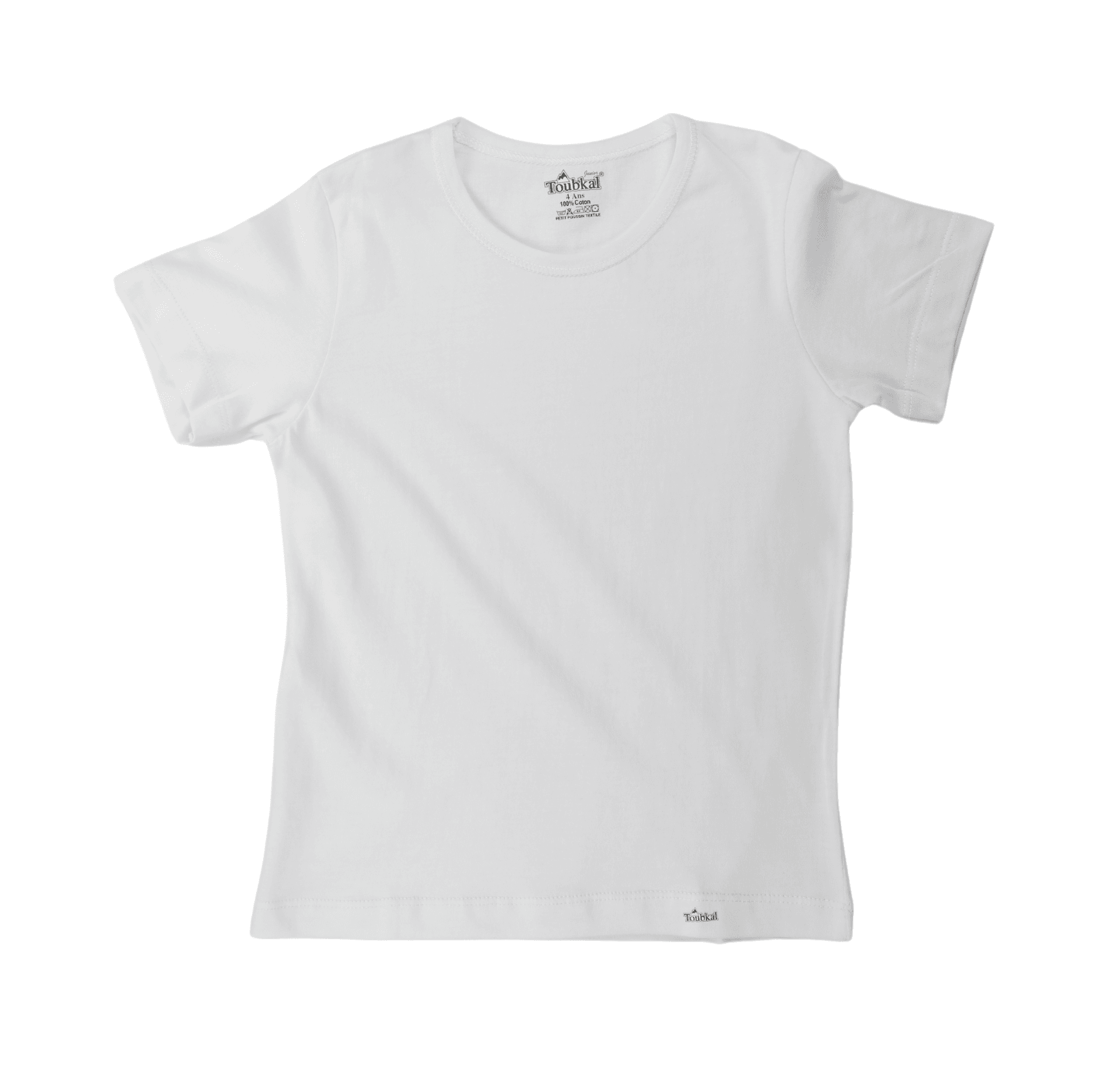 T-shirt Coton Cole Rond Blanc Manches Courtes Garçon Toubkal Junior - Image 1 of 1