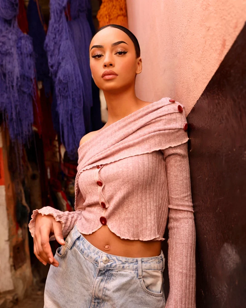 Top en Maille Bustier avec Fronces - Image 1 of 7