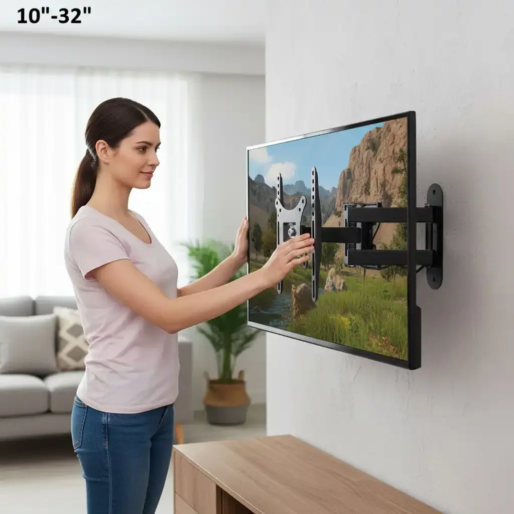 Support Robuste Pivotant Mural Bras Rotative Pour Tv Led Lcd, Plasma Max 10-32 - Image 1 of 4