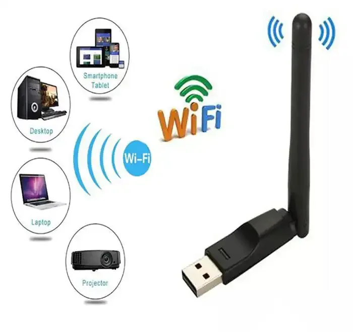 Clé USB Wifi - Mini USB 2.0 - 150Mbps - Antenne Rotative - IEEE 802.11n/g/b - Image 1 of 1