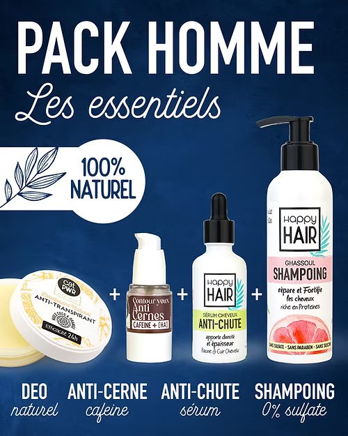 Pack Homme Essentiels Soins Beauté Sans Sulfate Anti Chute & Cernes - Image 1 of 4
