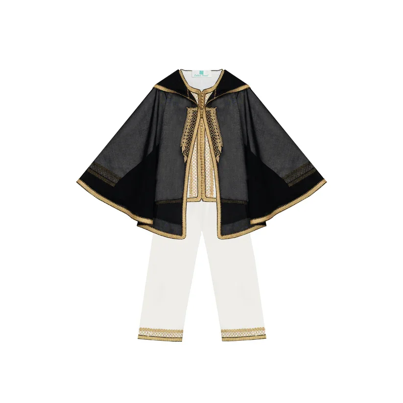 Jabador - Blanc pour Enfant avec Selham Noir - Image 1 of 4