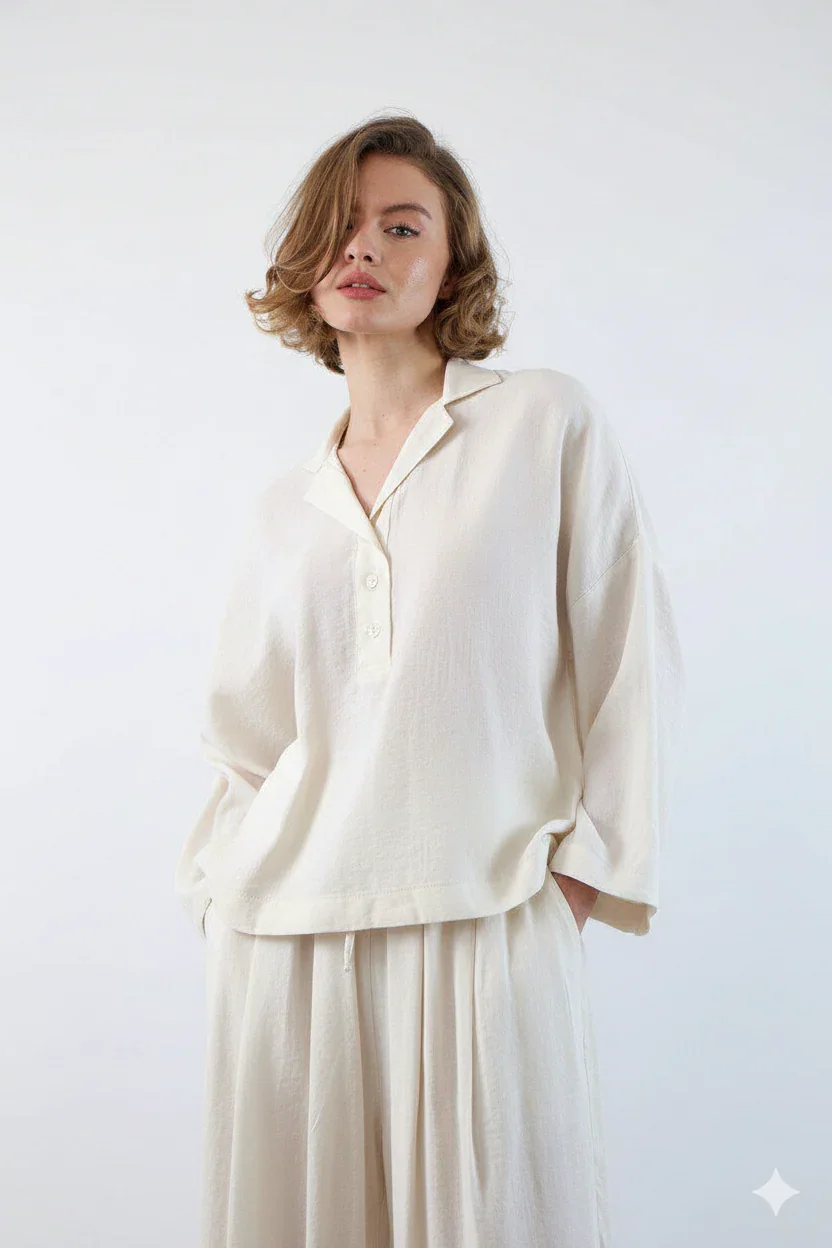 Ensemble Fluide Haut & Pantalon Ample - Image 1 of 3