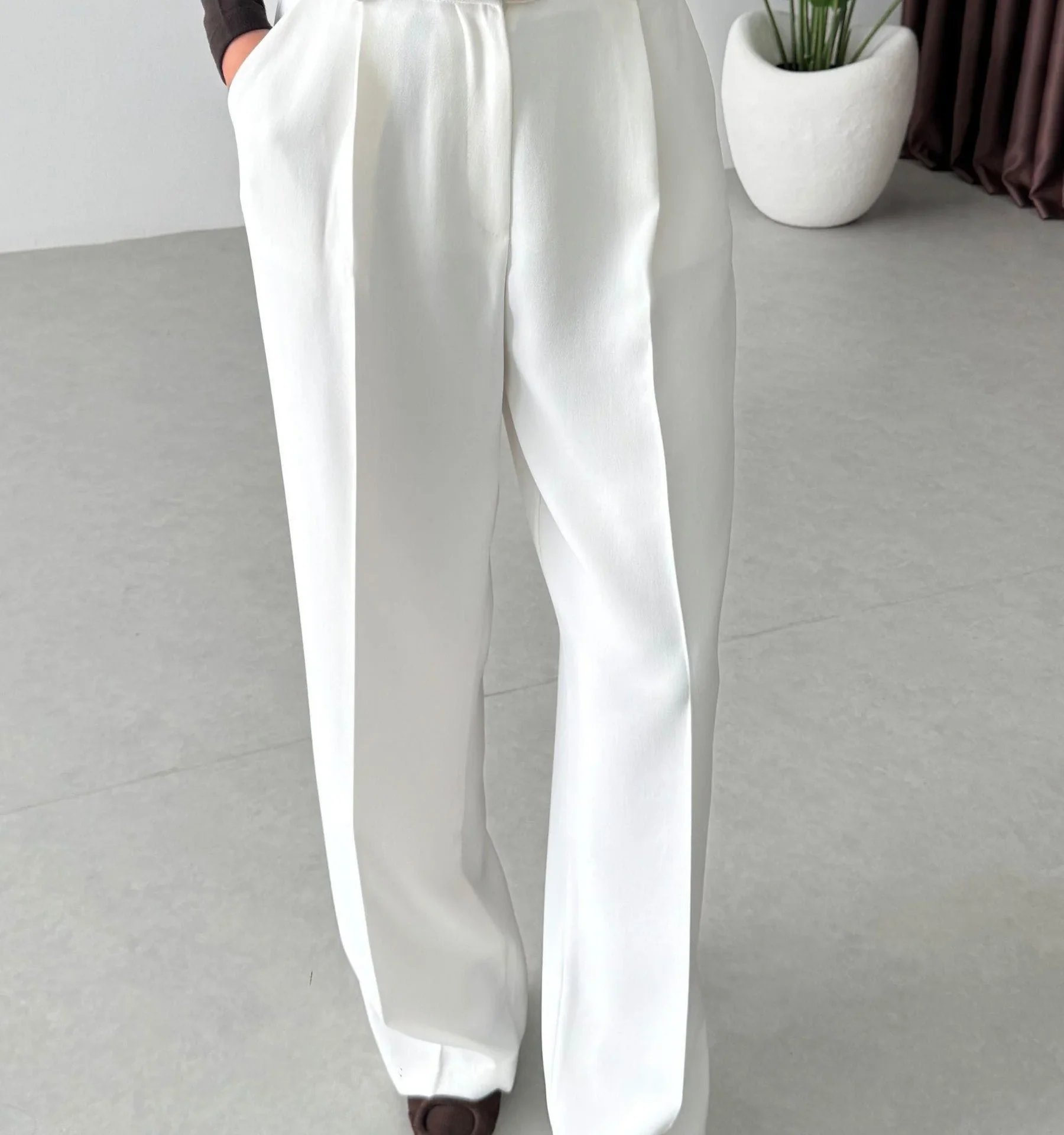 Pantalon Fluide Premium - Blanc - Image 1 of 3