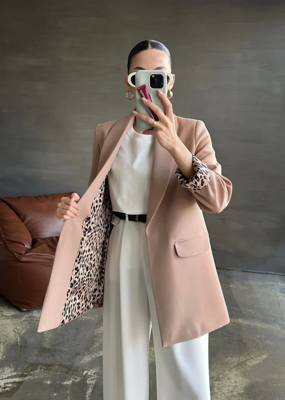 Blazer Nude Doublure Léopard - Image 1 of 4
