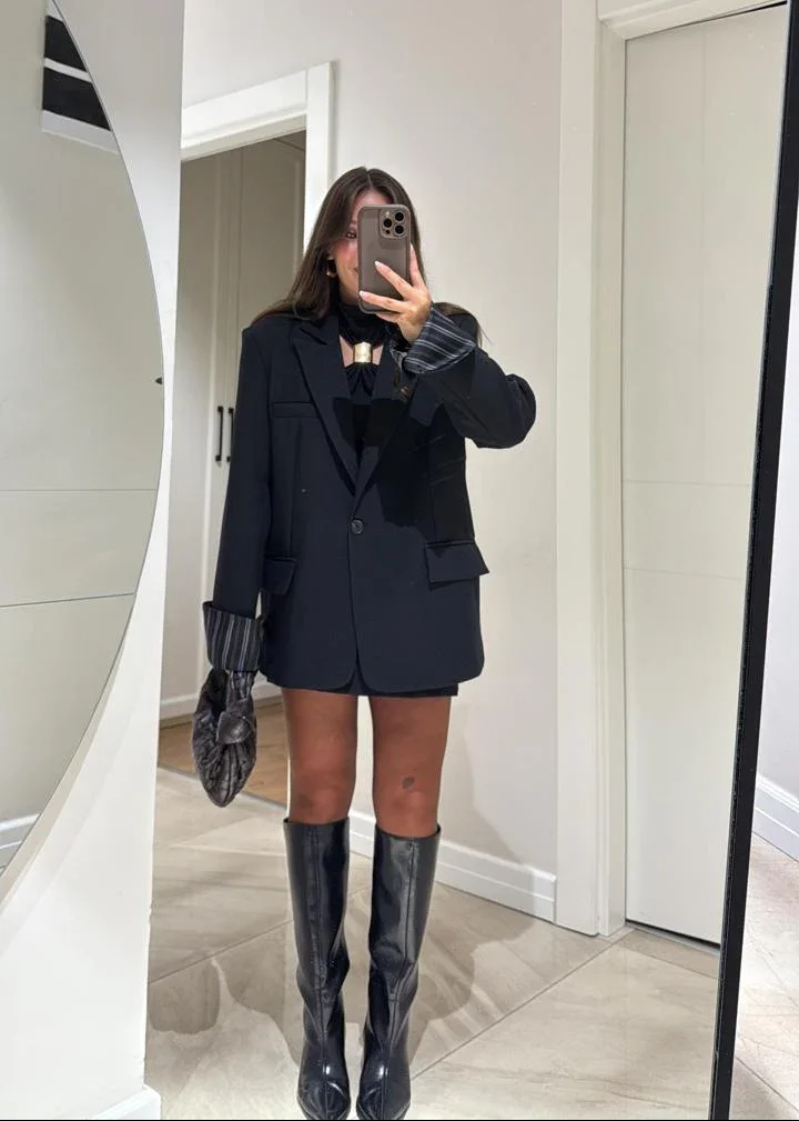 Blazer Oversize À Doublure Rayée - Image 1 of 2