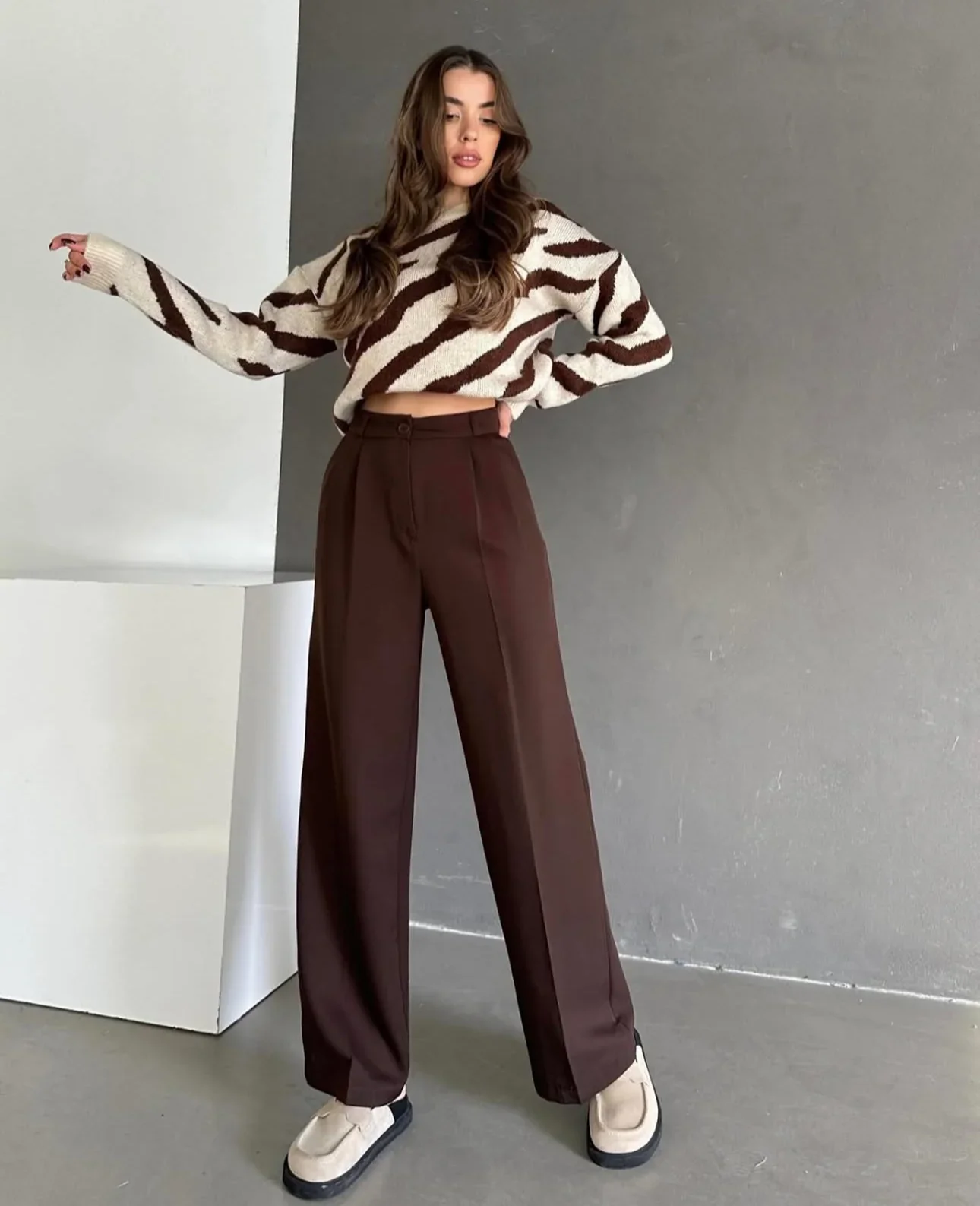 Pantalon Palazzo Taille Haute - Image 1 of 4