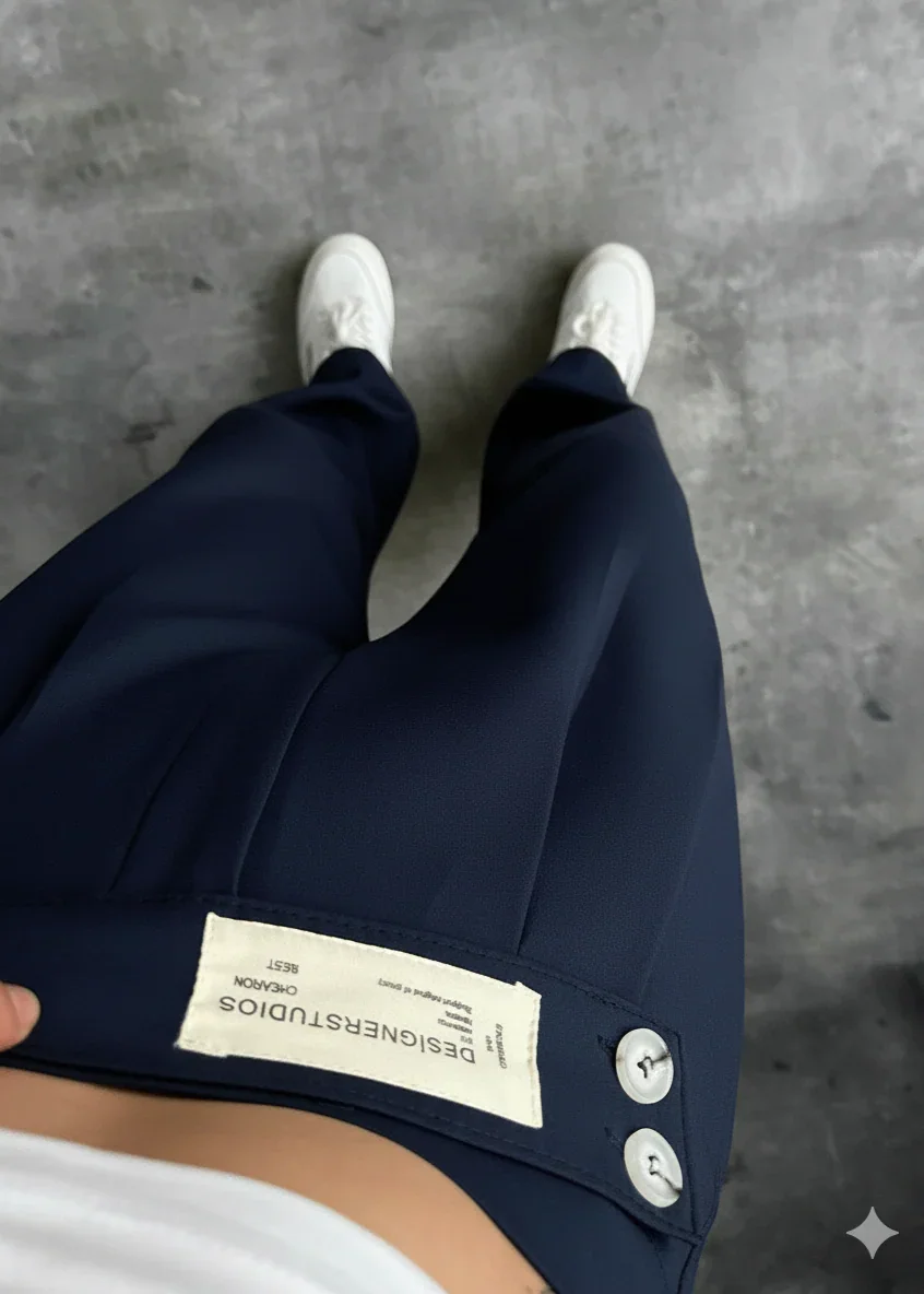 Pantalon Palazzo à Détails Boutonnés - Image 1 of 2