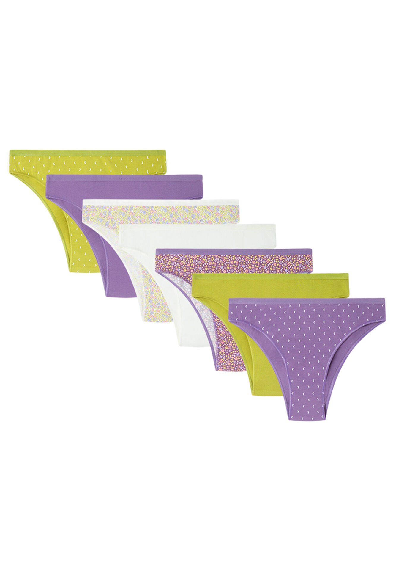 Lot de 7 Culottes Brésiliennes en Coton Mélangé Imprimé - Image 1 of 4
