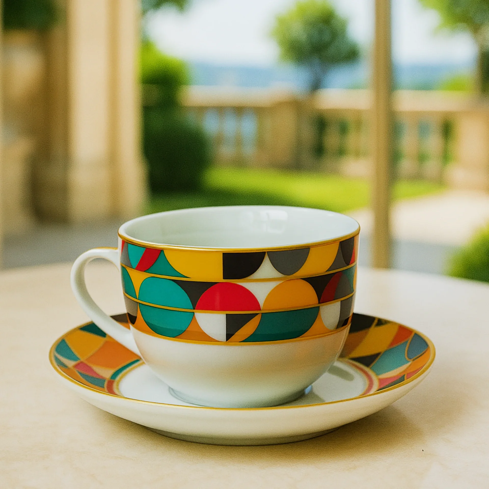 6 Tasses Et 6 Sous-tasses À Café Au Lait - Image 1 of 1