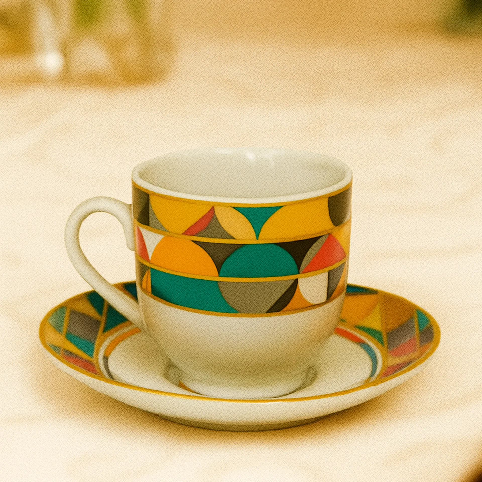 6 Tasses Et 6 Sous-tasses À Café Noir - Image 1 of 1