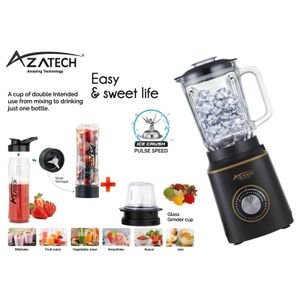Blender Mixeur 3 en 1 5 Vitesses Bol En Verre 1,5l + Mini Hachoir + Smoothie 600ww - Image 1 of 1