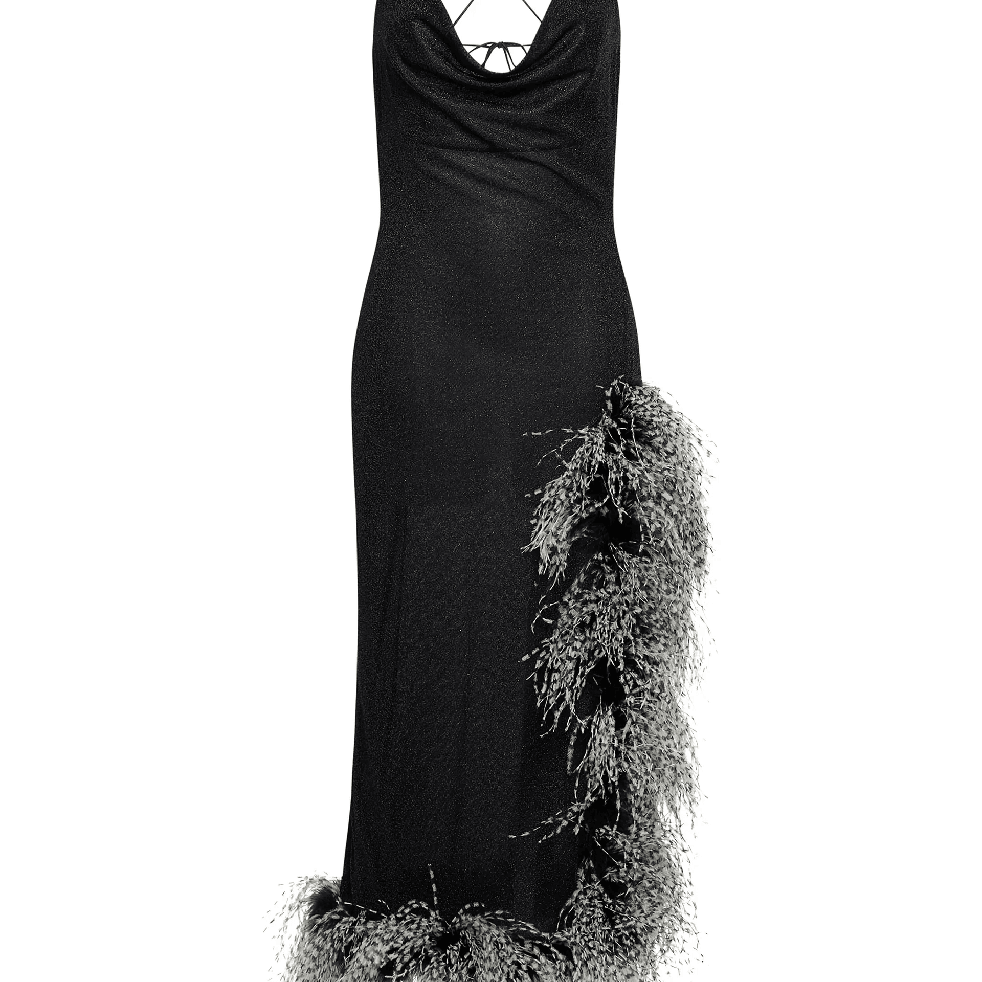 Robe De Soirée Lumière Bicolore Plumage - Image 1 of 3