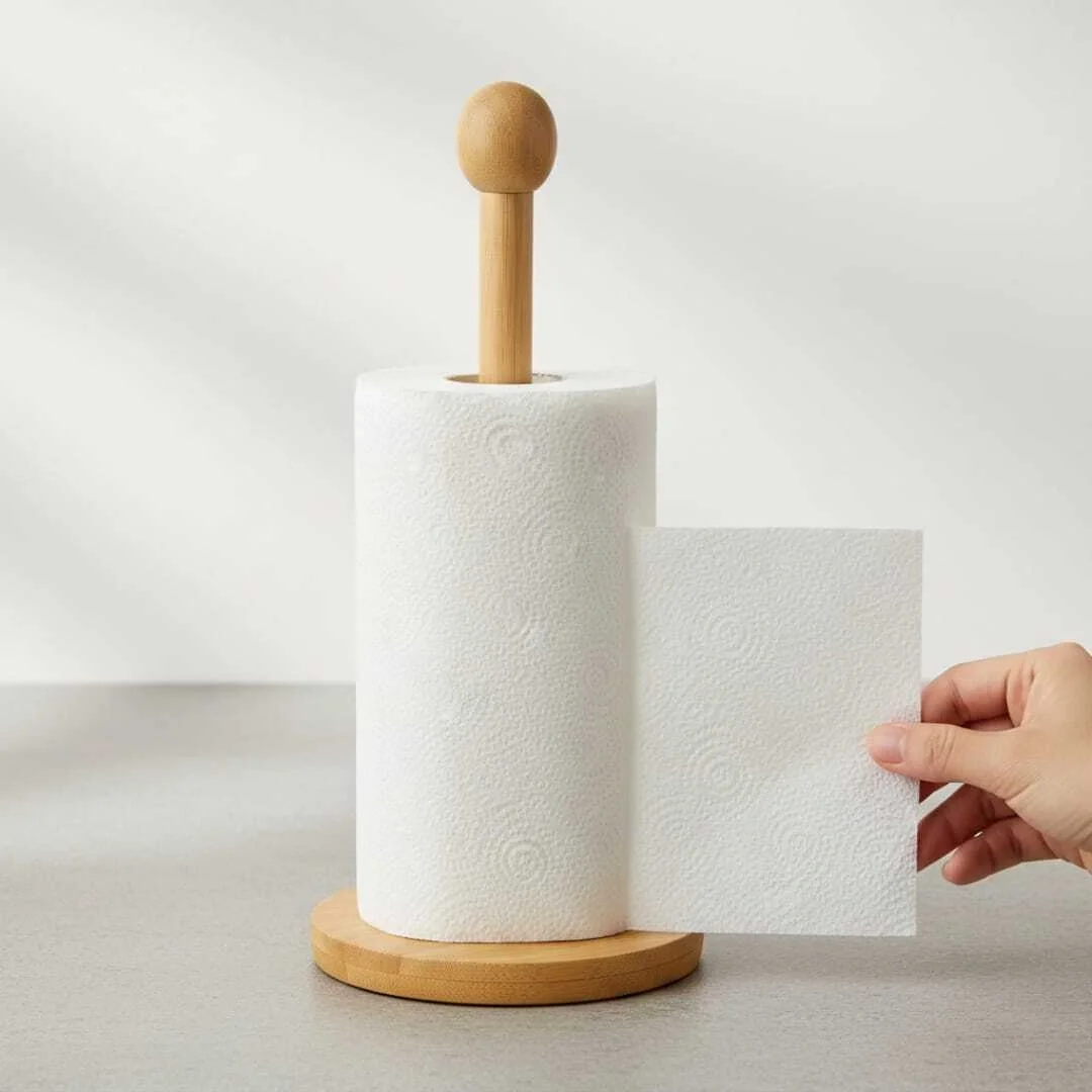Support D'essuie-tout Design En Bambou Naturel - Image 1 of 2