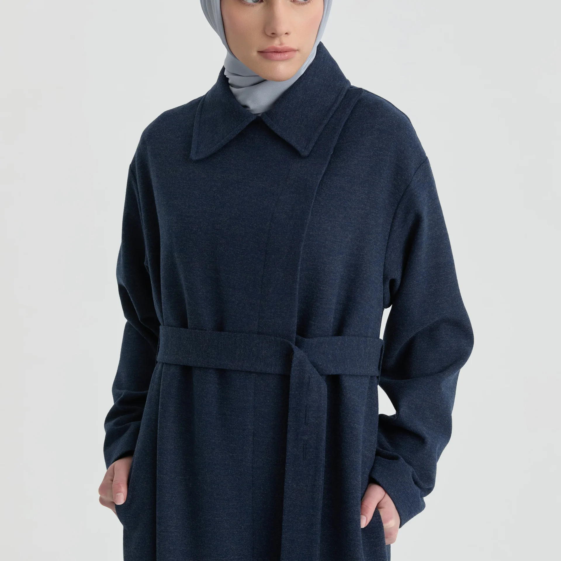 Manteau Avec Ceinture À Détail Boutons - Image 1 of 1