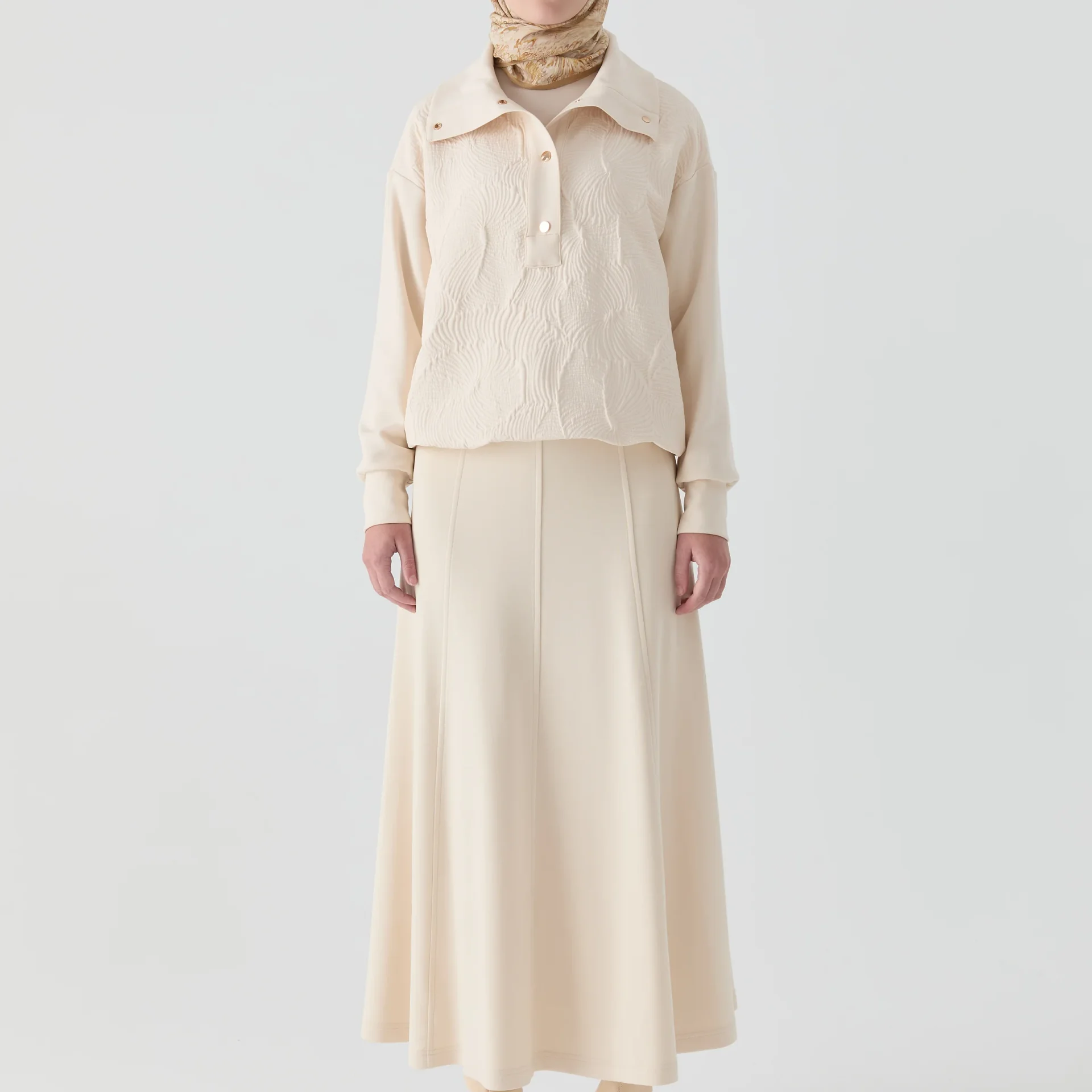 Jupe À Huit Panneaux Avec Taille En Maille - Image 1 of 1
