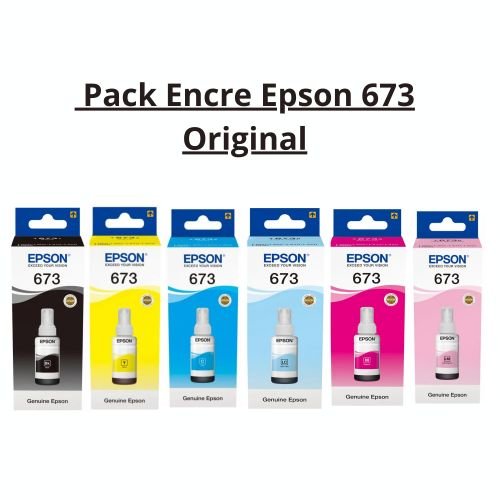 Pack Encre 673 Original – 6 Couleurs (bk, C, M, Y, Lc, Lm) Pour L805 L1800 - Image 1 of 1