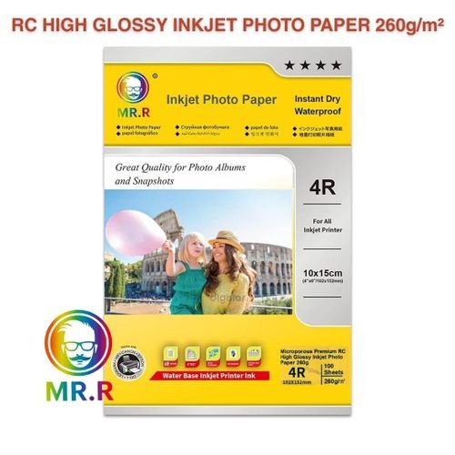 Papier Photo Rc Brillant Glossy 260g – 10x15 Cm (4r) - Image 1 of 1