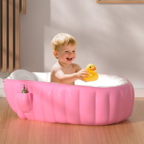 Baignoire Bébé Gonflable Antidérapante , Confort Optimal Et Sécurité Maximale - Rose - Image 1 of 4
