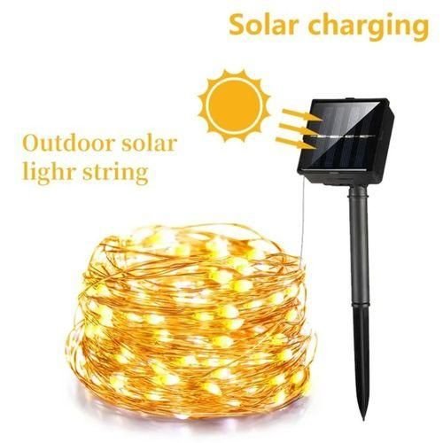 Guirlande Lumineuse Solaire 10m Extérieure – 100 Led Étanches, Décoration Jardin Et Balcon - Image 1 of 4