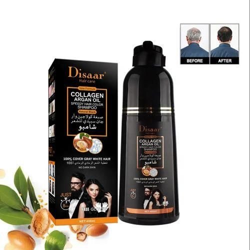 Shampoing Colorant Noir Pour Couvrir Les Cheveux Gris Et Blancs, Soin Naturel, 400ml - Image 1 of 4