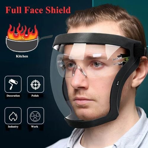Masque De Protection Intégrale Transparent, Réutilisable Et Anti-éclaboussures, Pour La Tête Et Les Yeux - Image 1 of 4