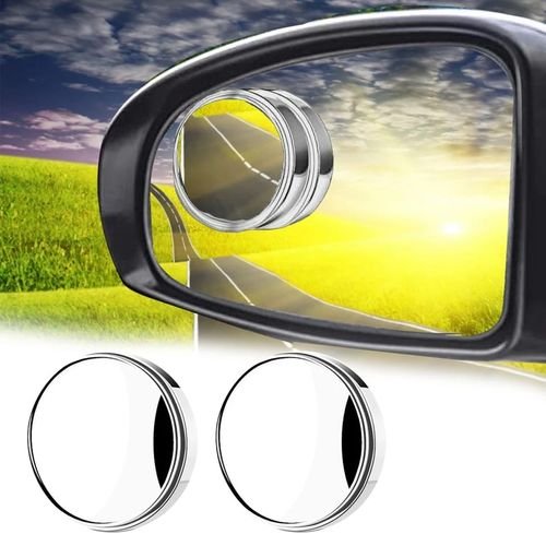 2pcs Miroir Rétroviseur Réglable Pour Voiture, Miroir Convexe Grand Angle 360° - Image 1 of 4