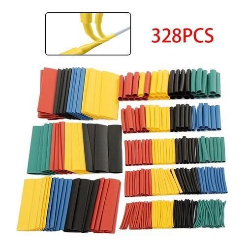 Kit De 328 Pièces De Gaines Thermo Rétractables En Polyoléfine, 8 Tailles, Multicolores Et Noirs, Manchons De Câbles - Image 1 of 4