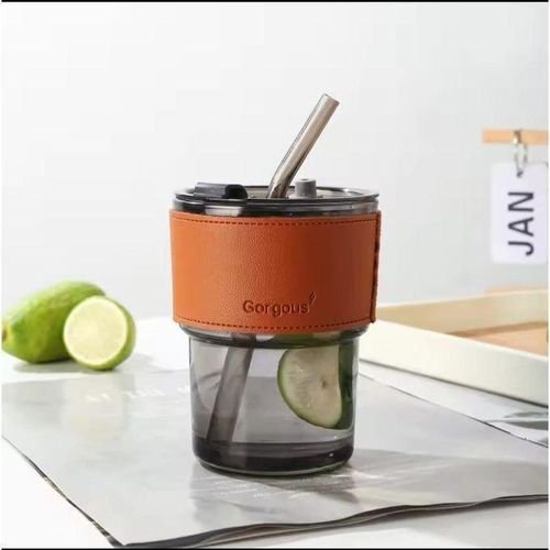 Tasse À Café En Verre Avec Ceinture Cuir Élégante - Image 1 of 4