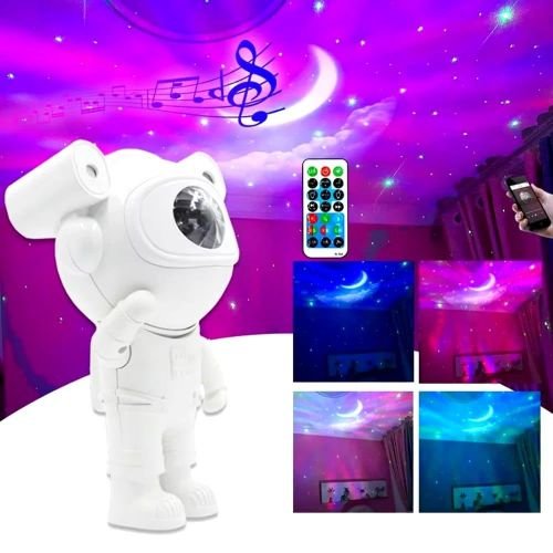 Projecteur Spatial Détoiles Dastronaute – Lampe De Chambre Avec Haut-parleur Bluethooth Et Télécommande - Image 1 of 4