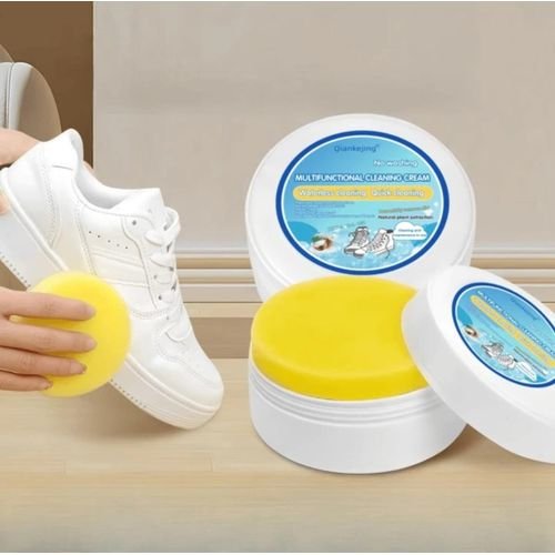 Crème Nettoyant Éclaircissant Pour Chaussures Blanches, Crème Polyvalente Avec Éponge - Image 1 of 4