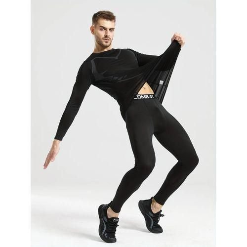 Survêtement De Sport Pour Hommes, Combinaison À Manches Longues Avec Pantalon Collant, Xl - Image 1 of 4