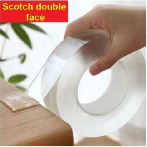 Ruban Adhésif Double Face Réutilisable – Nano Tape Transparent 1m, Ultra Résistant Et Lavable - Image 1 of 4