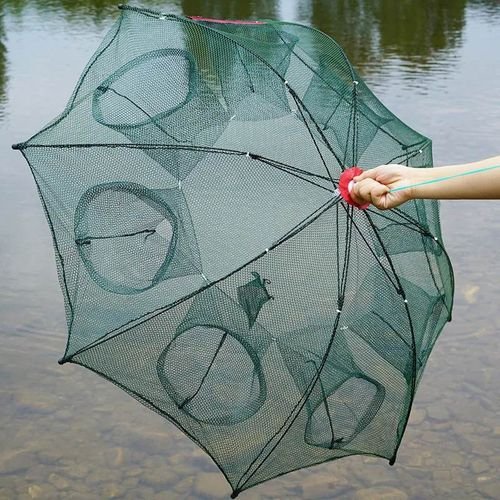 Filet De Pêche Automatique Pliable Pour Poissons, Crevettes, Ménès, Crabe, Maille - Image 1 of 4