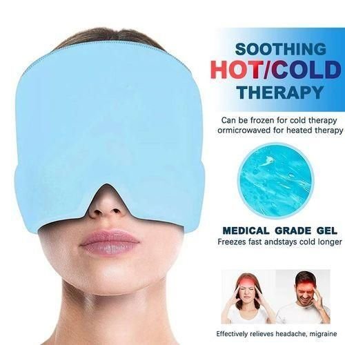 Casquette Thérapeutique Chaud/froid Pour Migraines, Maux De Tête, Confort Et Soulagement Immédiat, Bleu - Image 1 of 4